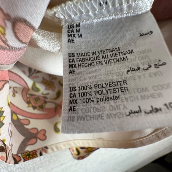 JM Collection Womens M Floral Bohemian V-Neck Blouse Retro Paisley Eclectic 70's - Picture 8 of 12